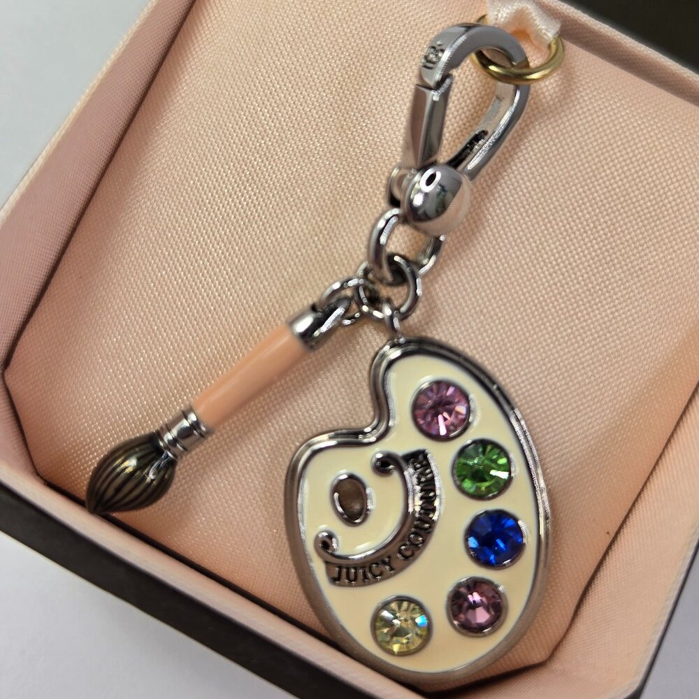 NIB Vintage Juicy Couture Paint Pallet and Brush Charm NWT Y2K  Jeweled - Picture 16 of 16